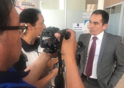 El Defensor Público General, Dr. Ángel Torres Machuca, atiende a los medios de comunicación en Imbabura
