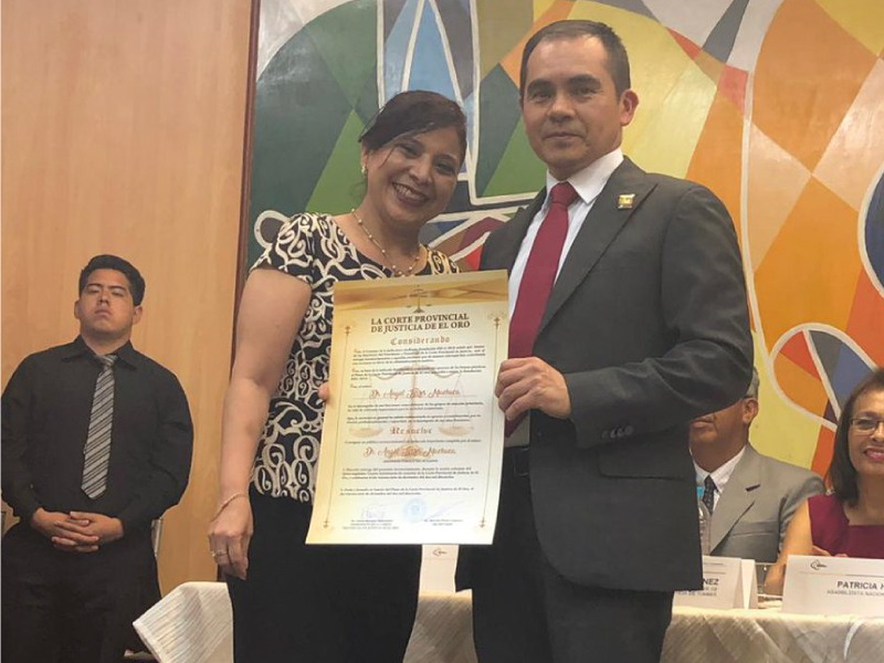 El Defensor Público General recibió un reconocimiento en El Oro