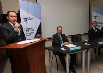 El Defensor Público, Dr. Ángel Torres Machuca, interviene en la firma del convenio con el Foro Sociedad y Justicia