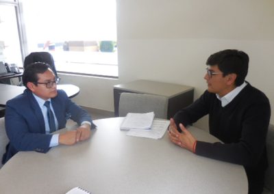 Santiago Chipantasig, mantiene reunión de trabajo con José Simón Campana, representante de la Defensoría del Pueblo
