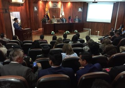 El Coordinador Regional Centro Norte, Danilo Sulca, durante la Rendición de Cuentas en Riobamba