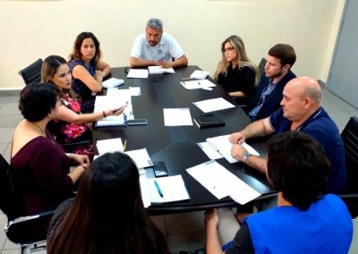 Michel Portaluppi y Cindy Cedeño durante la reunión con representantes de Acnur
