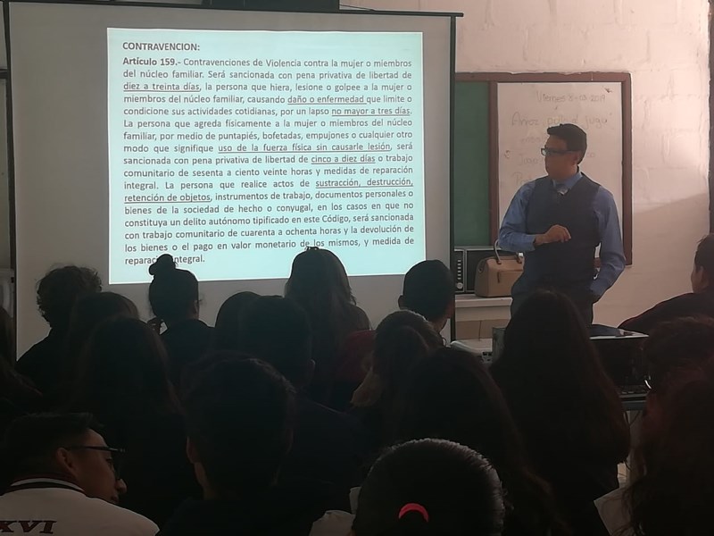 Pichincha: Jóvenes se capacitan sobre violencia intrafamiliar, sexuales y drogas. Personas privadas de la libertad, se informan sobre Régimen Semiabierto