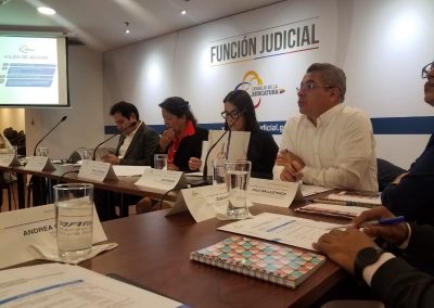 Integrantes de la II Mesa de Trabajo Especializada de la DPP reunidos en el Consejo de la Judicatura