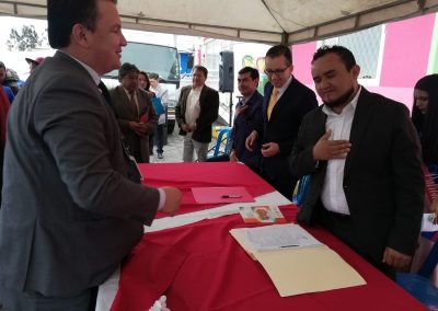 El defensor público provincial del Carchi, Edison Aldaz, en el acto desarrollado por el GAD Municipal de Tulcán