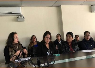 La Defensora Pública provincial de Loja durante la Mesa de Género y Diversidad