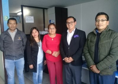 El Defensor Público provincial de Cotopaxi durante la visita técnica de evaluación al CJG UNIANDES