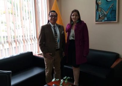 El defensor público provincial de Morona Santiago, José Ramírez, se reunió con la directora del Consejo de la Judicatura, Alexandra Ordóñez.