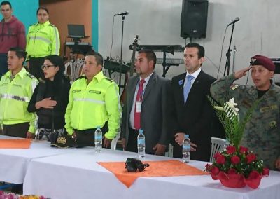 La Defensoría Pública de Cotopaxi durante la inauguración de la Feria de Seguridad, que organizó el COE provincial.