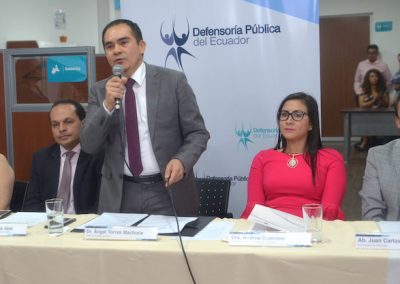 El Defensor Público General, Ángel Torres Machuca, en la apertura de las nuevas oficinas de la Unidad de Quitumbe, al sur de Quito.