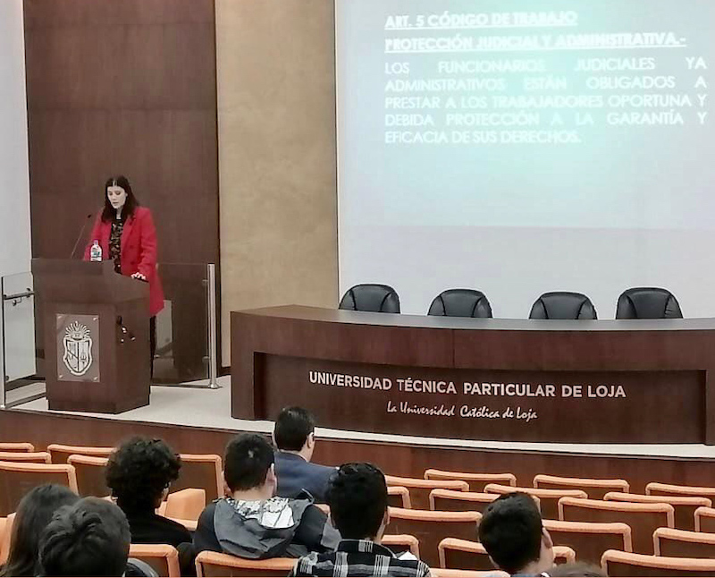 Loja: Defensoría Pública participa en Jornadas de Derecho con estudiantes de la UTPL