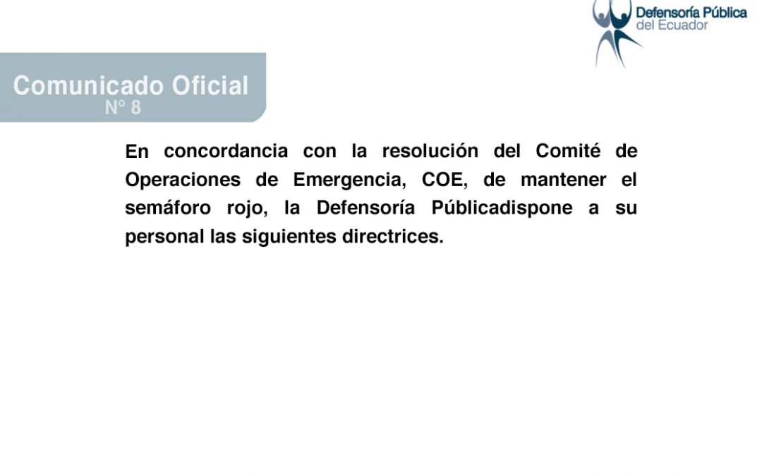 Disposiciones de la Defensoría Pública a su personal en todo el territorio nacional.