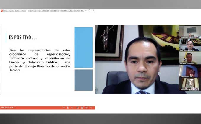 En la Asamblea, Defensor Público presentó observaciones a reformas al Código de la Función Judicial