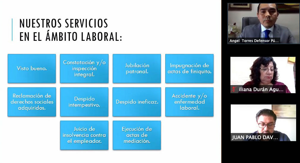 Defensor Público compareció para informar sobre acciones en favor de derechos laborales