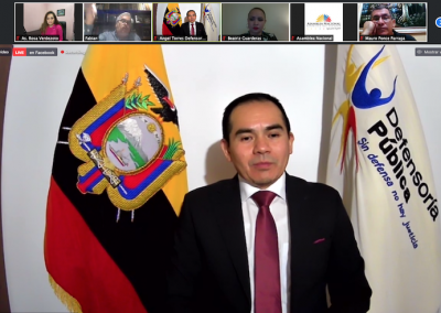 El Defensor Público General, Ángel Torres Machuca, en la socialización de las reformas al Cogep