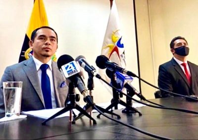 El Defensor Público General, Ángel Torres Machuca, durante la rueda de prensa del caso ¨Nicole¨