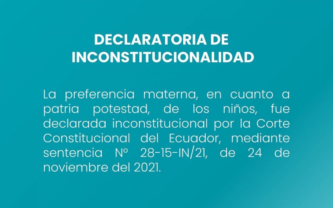 Sentencia Nº 28-15-IN/21 sobre la declaratoria de inconstitucionalidad del Art. 106 del Código Orgánico de Niñez y Adolescencia