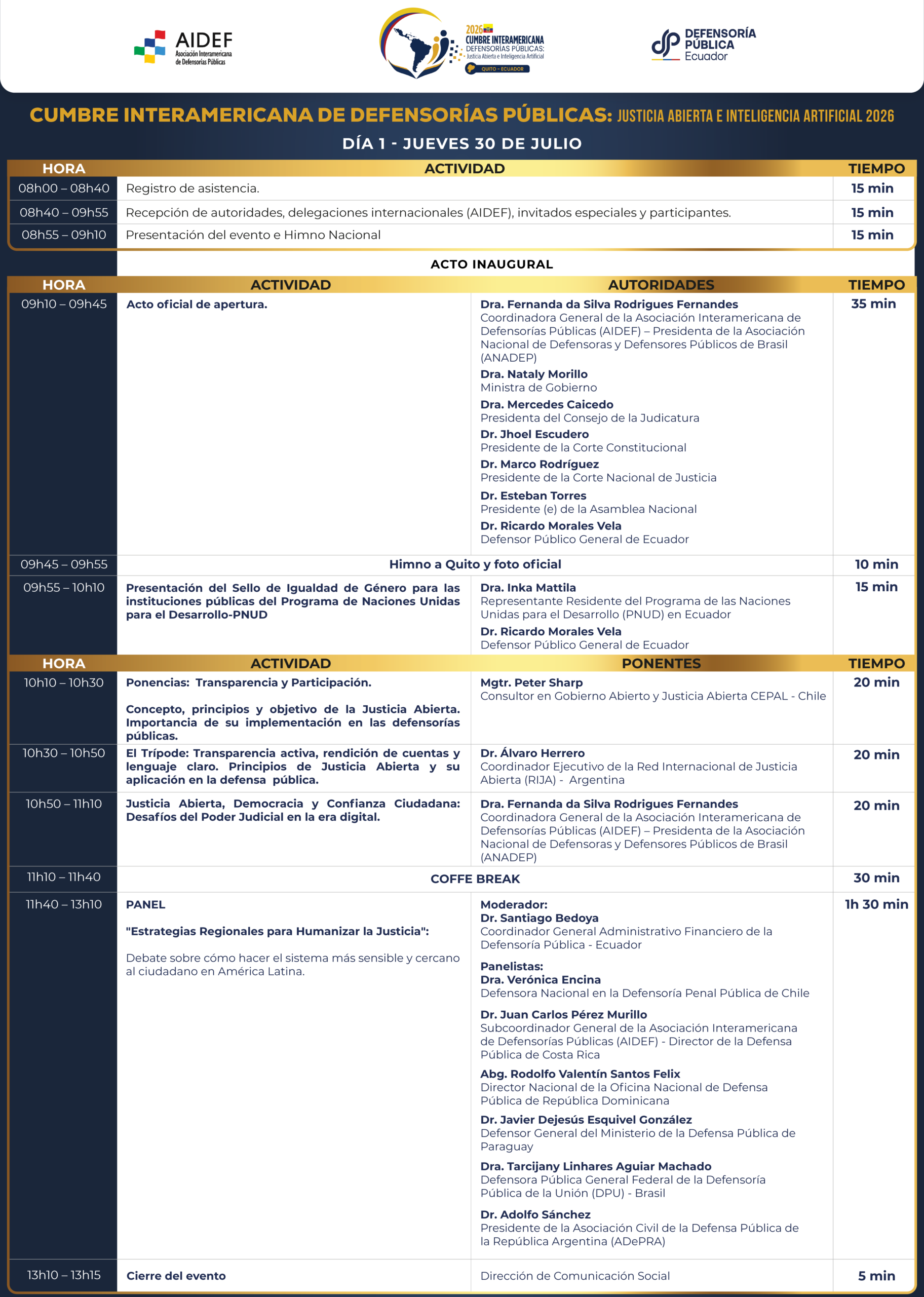 Agenda Cumbre 30