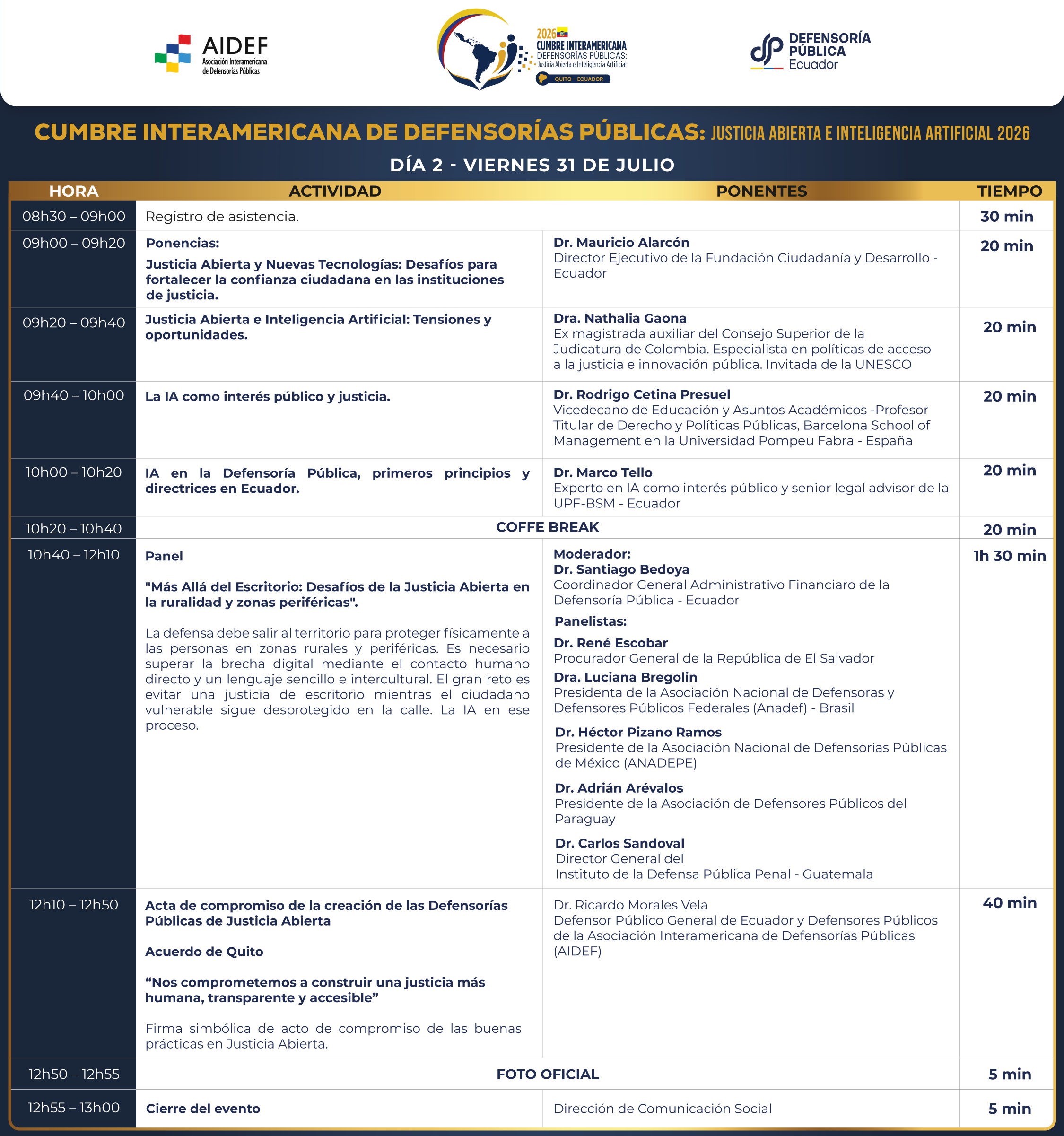 Agenda Cumbre 31